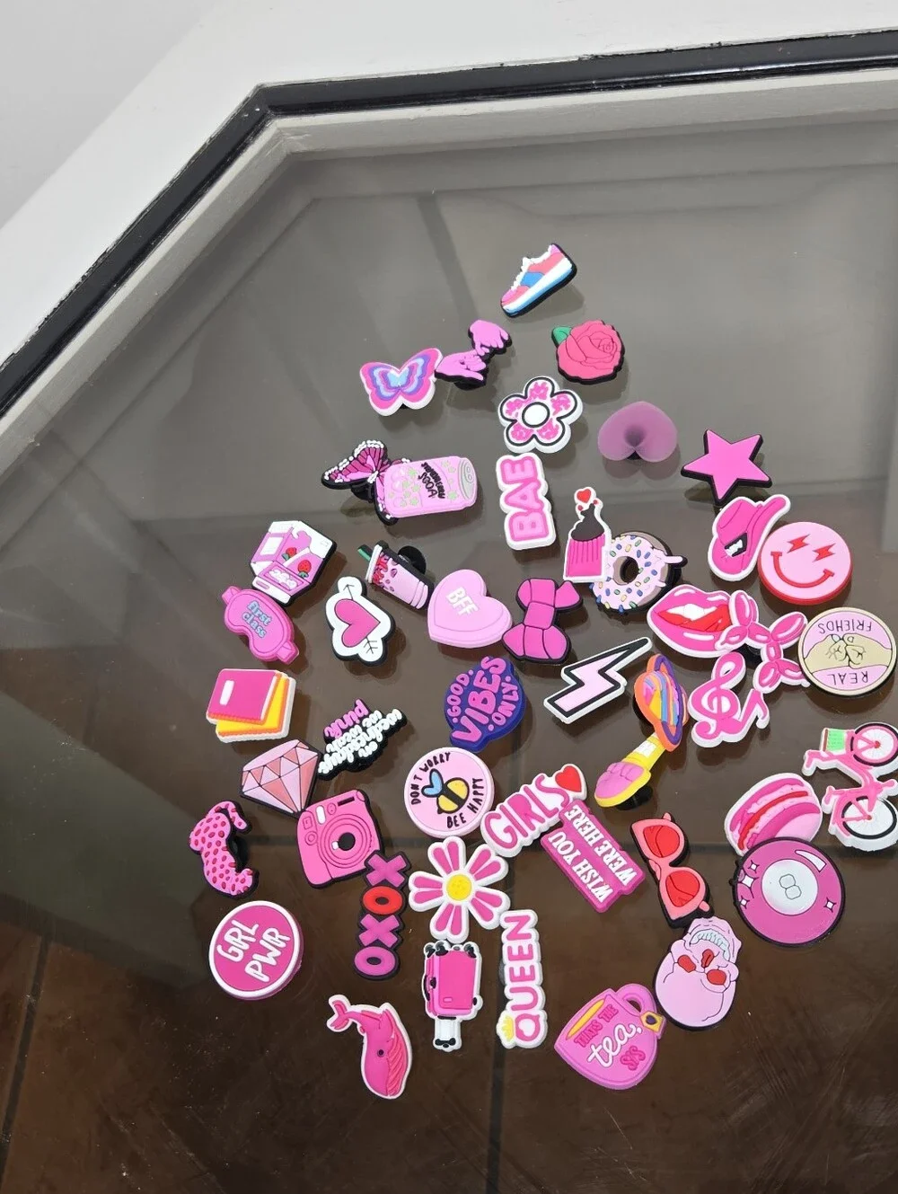 Pink 'BAE' Kids Charm Shoe & Bag Accessory